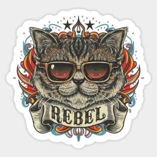 Cool cat with glasses Sticker